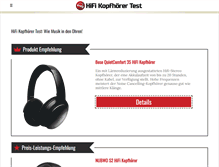 Tablet Screenshot of hifikopfhoerertest.com